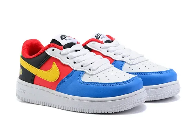 Nike Air Force 1 Blanc Bleu Rose Sneakers Lifestyle 24