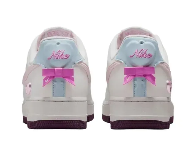 Nike Air Force 1 White Pink Blue Burgundy Lifestyle Sneakers 2