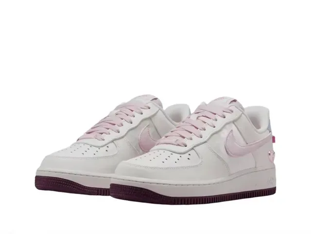 Nike Air Force 1 White Pink Blue Burgundy Lifestyle Sneakers 4