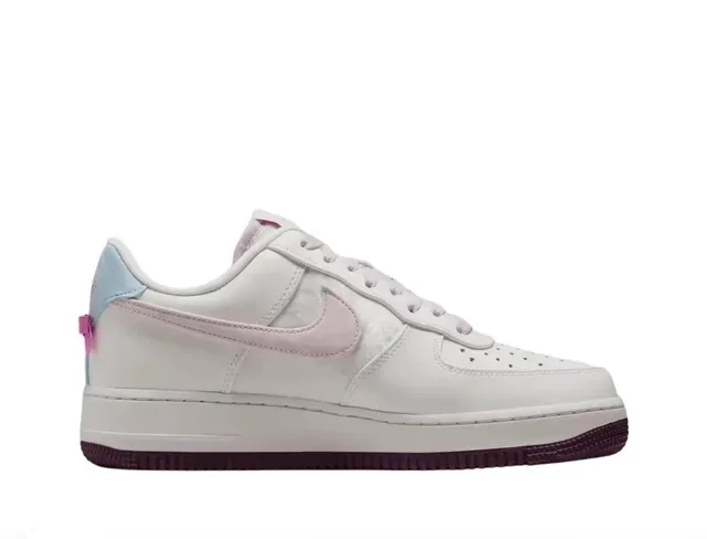 Nike Air Force 1 White Pink Blue Burgundy Lifestyle Sneakers 5