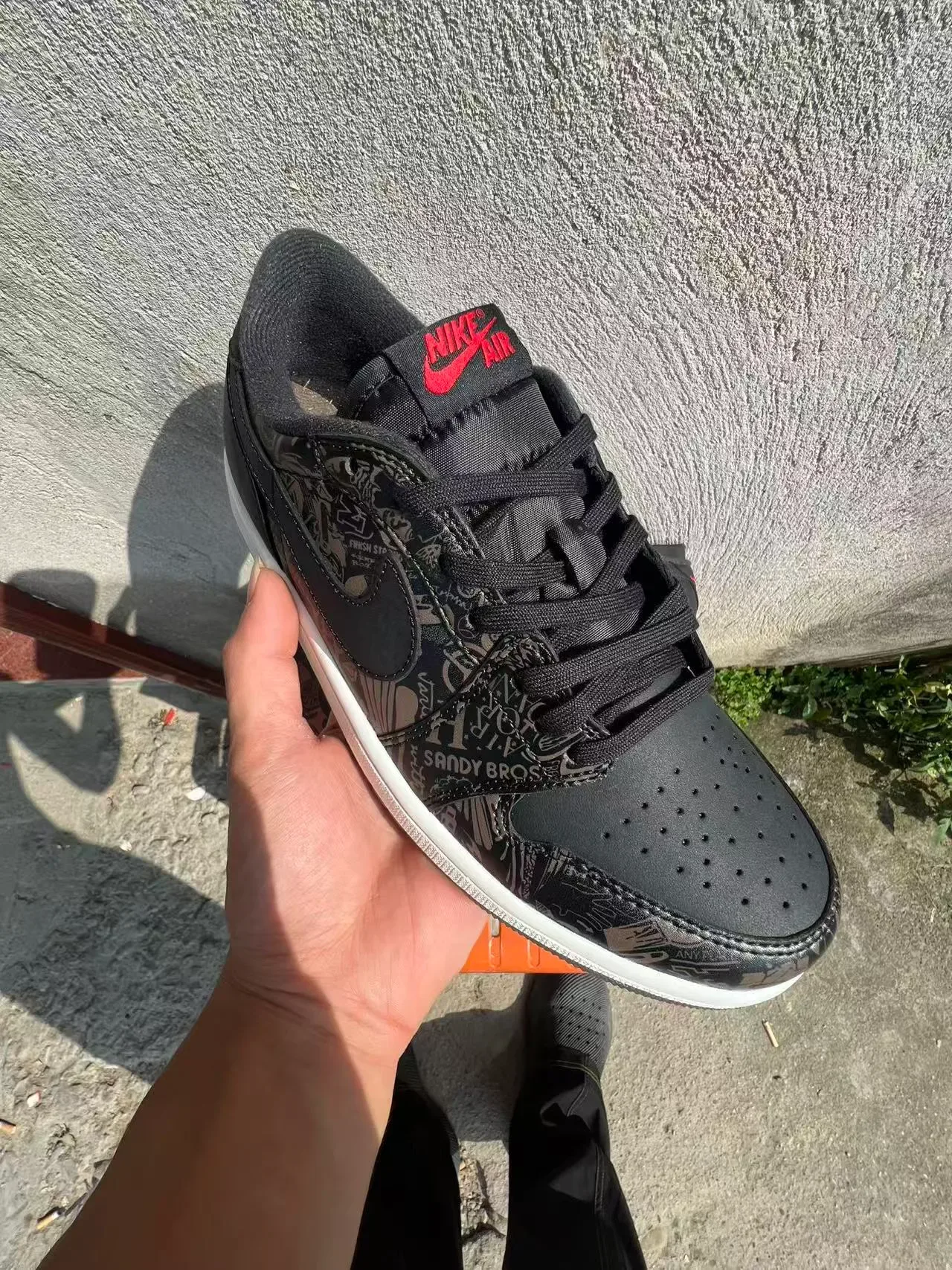 Nike Air Jordan 1 Graphic Print Black White Lifestyle Sneakers 2