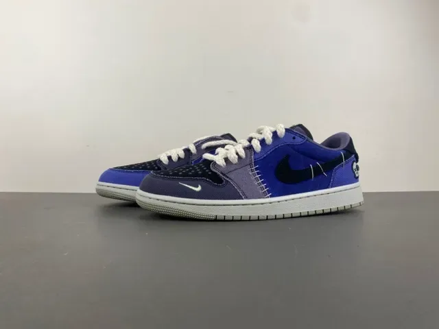 Nike Air Jordan 1 Low Patchwork Blue Purple Lifestyle Sneakers 9
