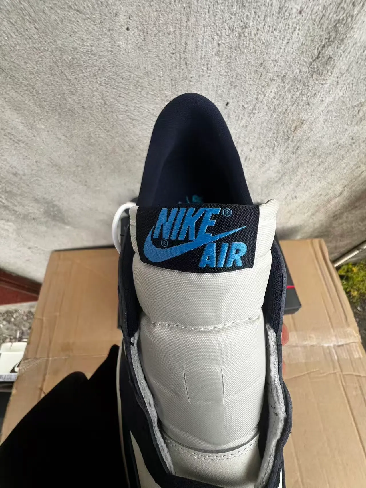 Nike Air Jordan 1 Low White Navy Blue Light Blue Lifestyle Sneakers 4