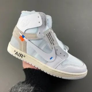 Nike Air Jordan 1 Off-White The Ten حذاء كرة السلة رمادي فاتح