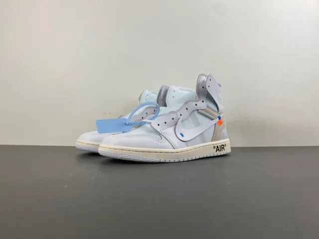 Nike Air Jordan 1 Off-White The Ten حذاء كرة السلة رمادي فاتح 9