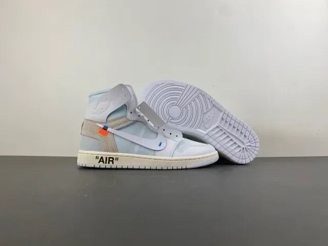 Nike Air Jordan 1 Off-White The Ten حذاء كرة السلة رمادي فاتح 11