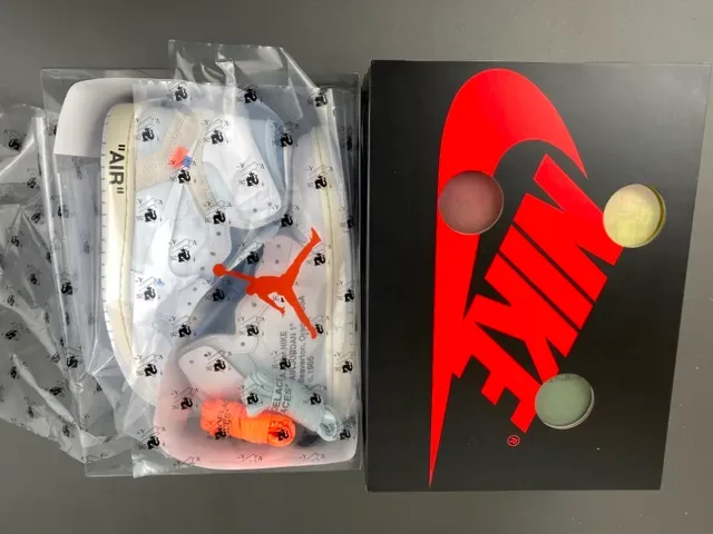 Nike Air Jordan 1 Off-White The Ten حذاء كرة السلة رمادي فاتح 13