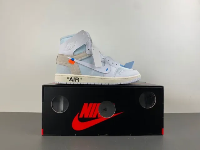 Nike Air Jordan 1 Off-White The Ten حذاء كرة السلة رمادي فاتح 15