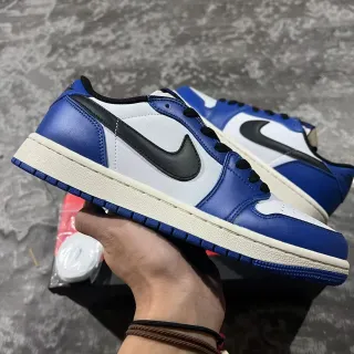 Nike Air Jordan 1 أحذية رياضية أزرق ملكي أبيض أسود لايف ستايل