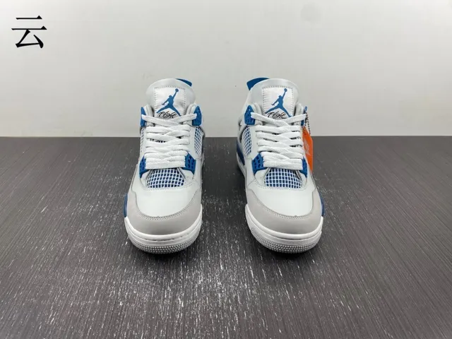 Nike Air Jordan 4 chaussures de basketball gris clair et bleu royal 6