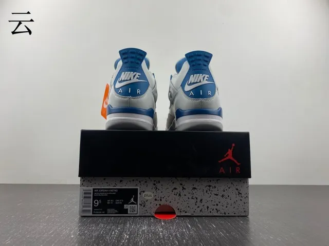 Nike Air Jordan 4 chaussures de basketball gris clair et bleu royal 7