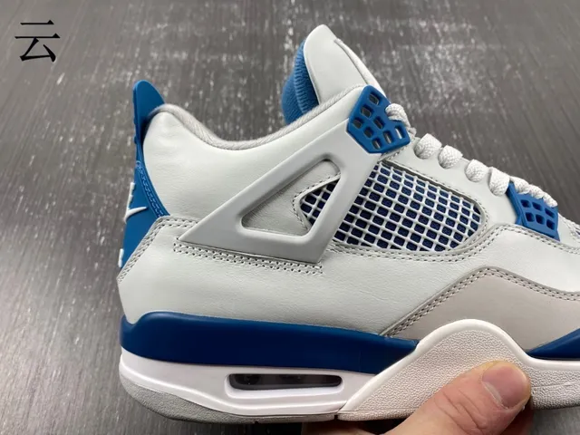 Nike Air Jordan 4 chaussures de basketball gris clair et bleu royal 11