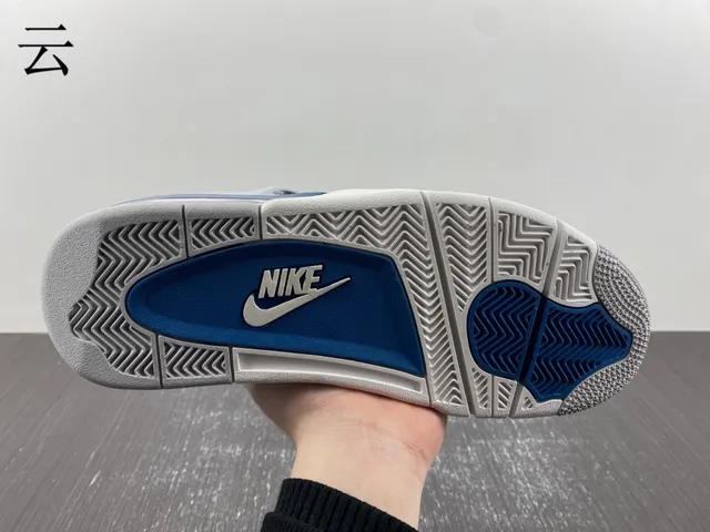 Nike Air Jordan 4 chaussures de basketball gris clair et bleu royal 17