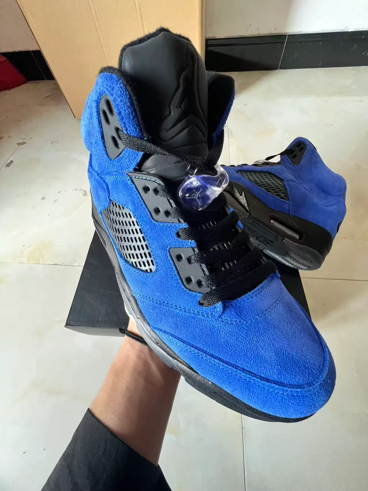 Nike Air Jordan 5 Zapatillas de Baloncesto de Ante Azul Real 2