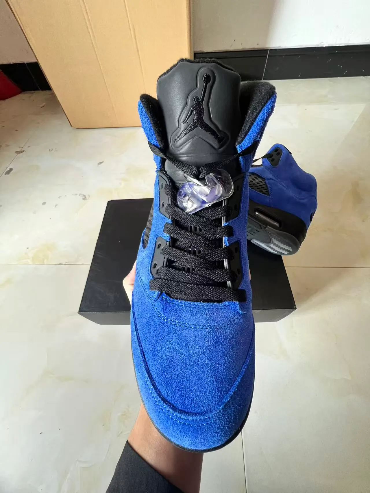 Nike Air Jordan 5 Zapatillas de Baloncesto de Ante Azul Real 3