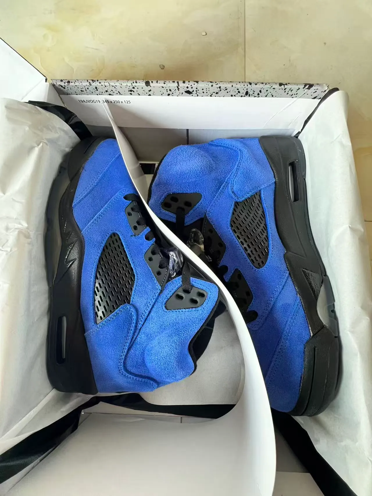 Nike Air Jordan 5 Zapatillas de Baloncesto de Ante Azul Real 7