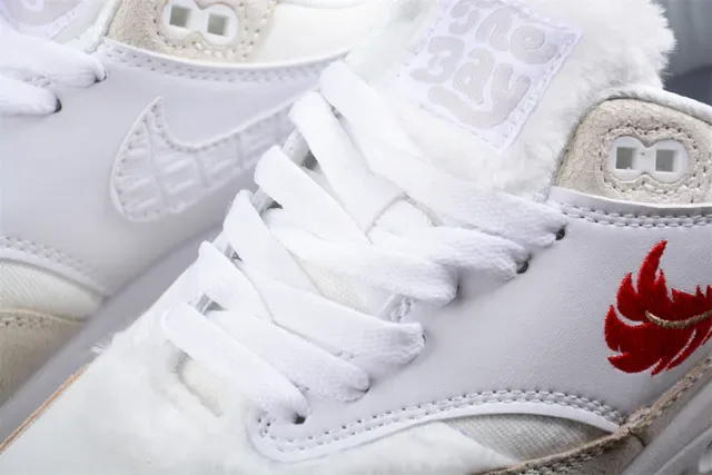 Nike Air Max 1 Blanc Beige Rouge Plume Sneakers Lifestyle 7