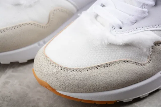 Nike Air Max 1 Blanc Beige Rouge Plume Sneakers Lifestyle 8