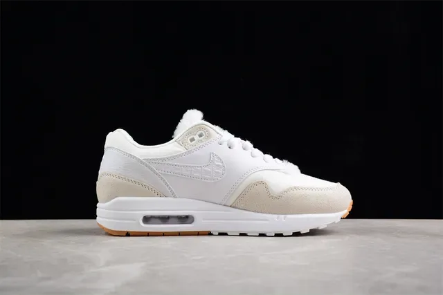 Nike Air Max 1 Blanc Beige Rouge Plume Sneakers Lifestyle 11