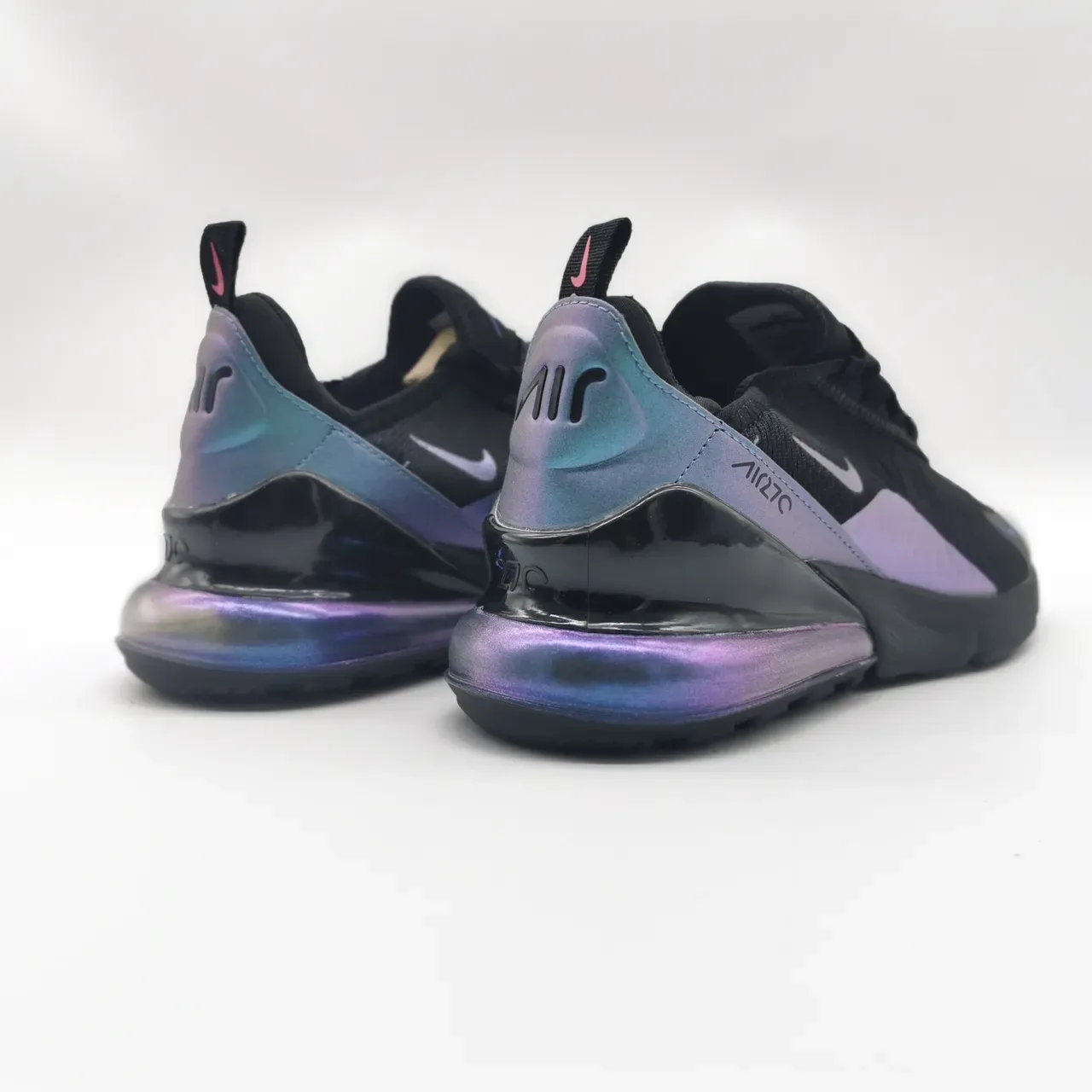 Nike Air Max 270 Black Iridescent Blue Purple Running Shoes 3