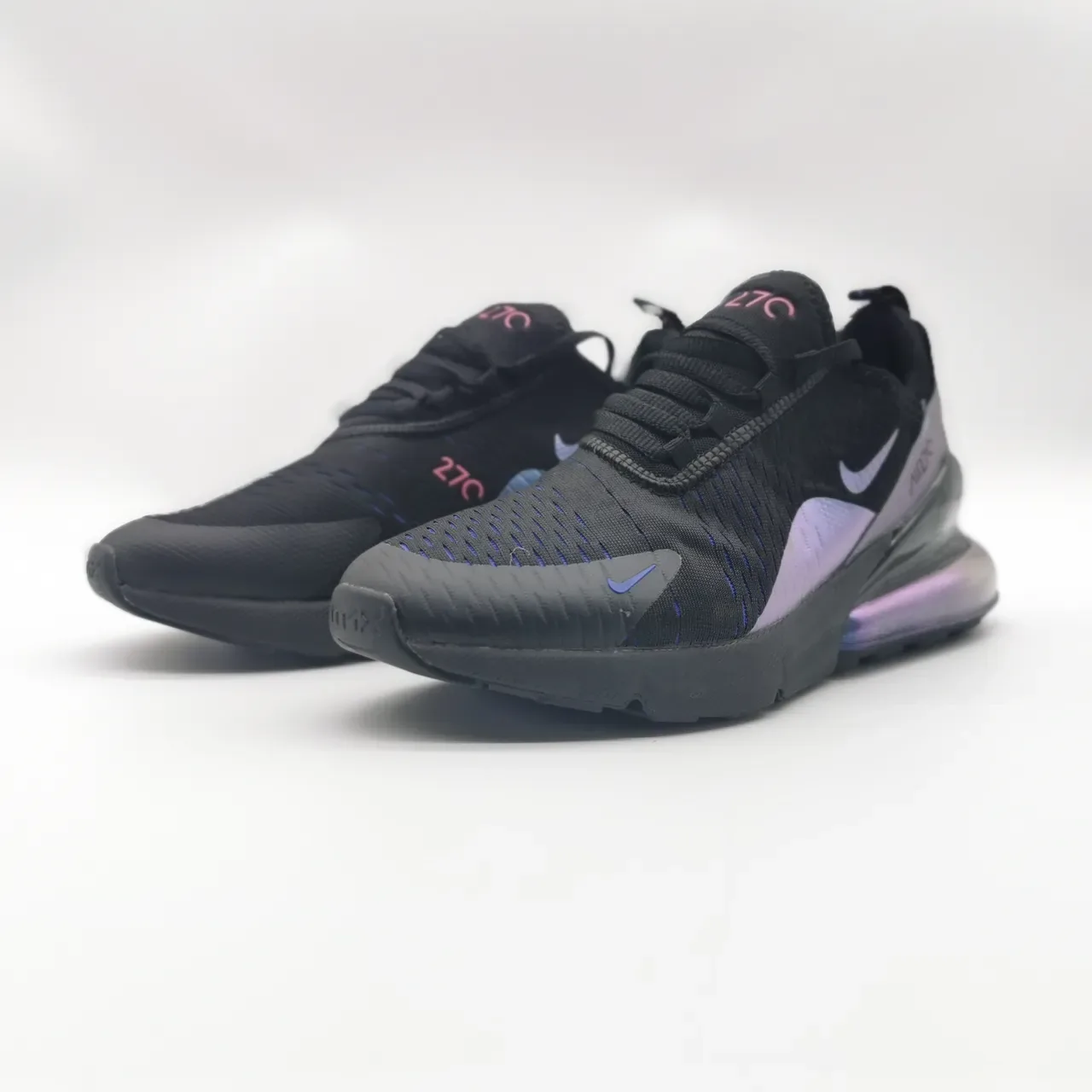 Nike Air Max 270 Black Iridescent Blue Purple Running Shoes 6