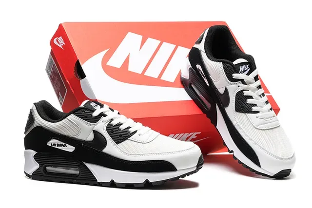 Nike Air Max 90 White and Black Lifestyle Sneakers 2