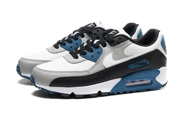 Nike Air Max 90 白黑灰蓝 生活运动鞋 5