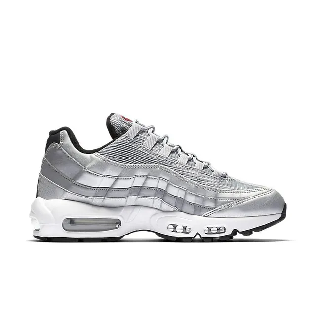 Nike Air Max 95 Metallic Silver Red Lifestyle Sneakers 5