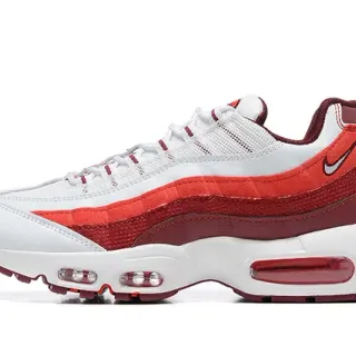 Nike Air Max 95 أبيض أحمر مارون أحذية سنيكرز لايف ستايل