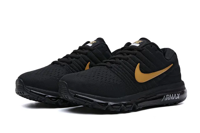 Nike Air Max Black and Gold Running Shoes 4