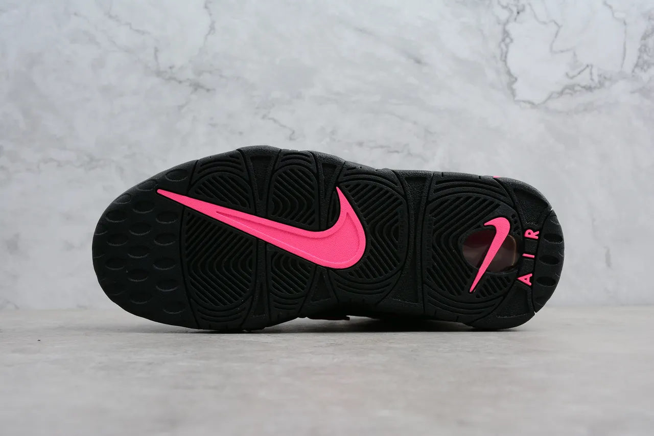 Nike Air More Uptempo Chaussures de Basketball Noir Rose 6