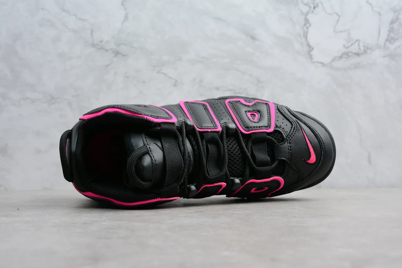 Nike Air More Uptempo Chaussures de Basketball Noir Rose 7