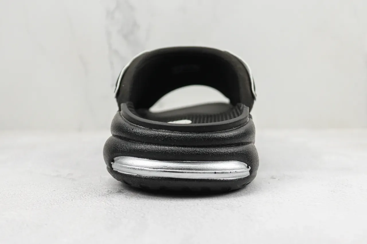 Nike Air More Uptempo Slide Black White Silver sandálias 9