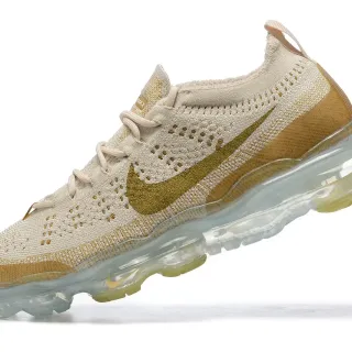 Nike Air VaporMax Flyknit بيج وذهبي حذاء رياضي أسلوب حياة
