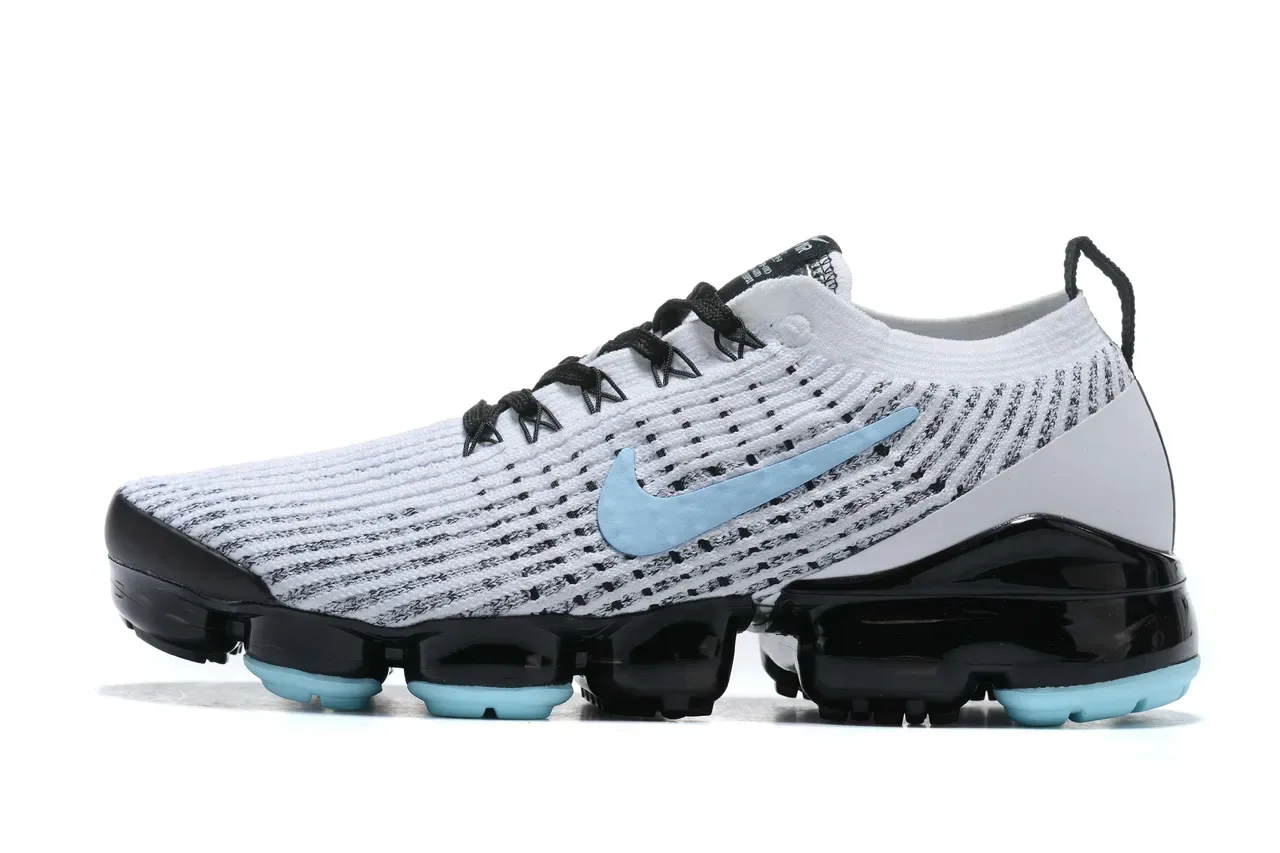 Nike Air VaporMax Flyknit Blanco Azul Tejido Superior Amortiguación Visible Zapatillas Lifestyle 12