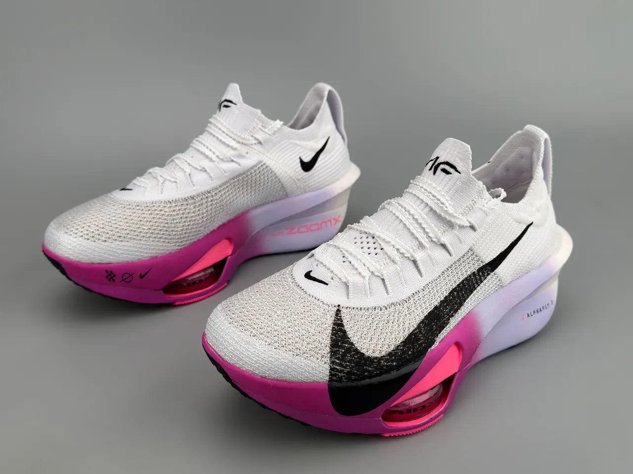 Nike Air Zoom Alphafly 3 White Black Magenta Running Shoes 7