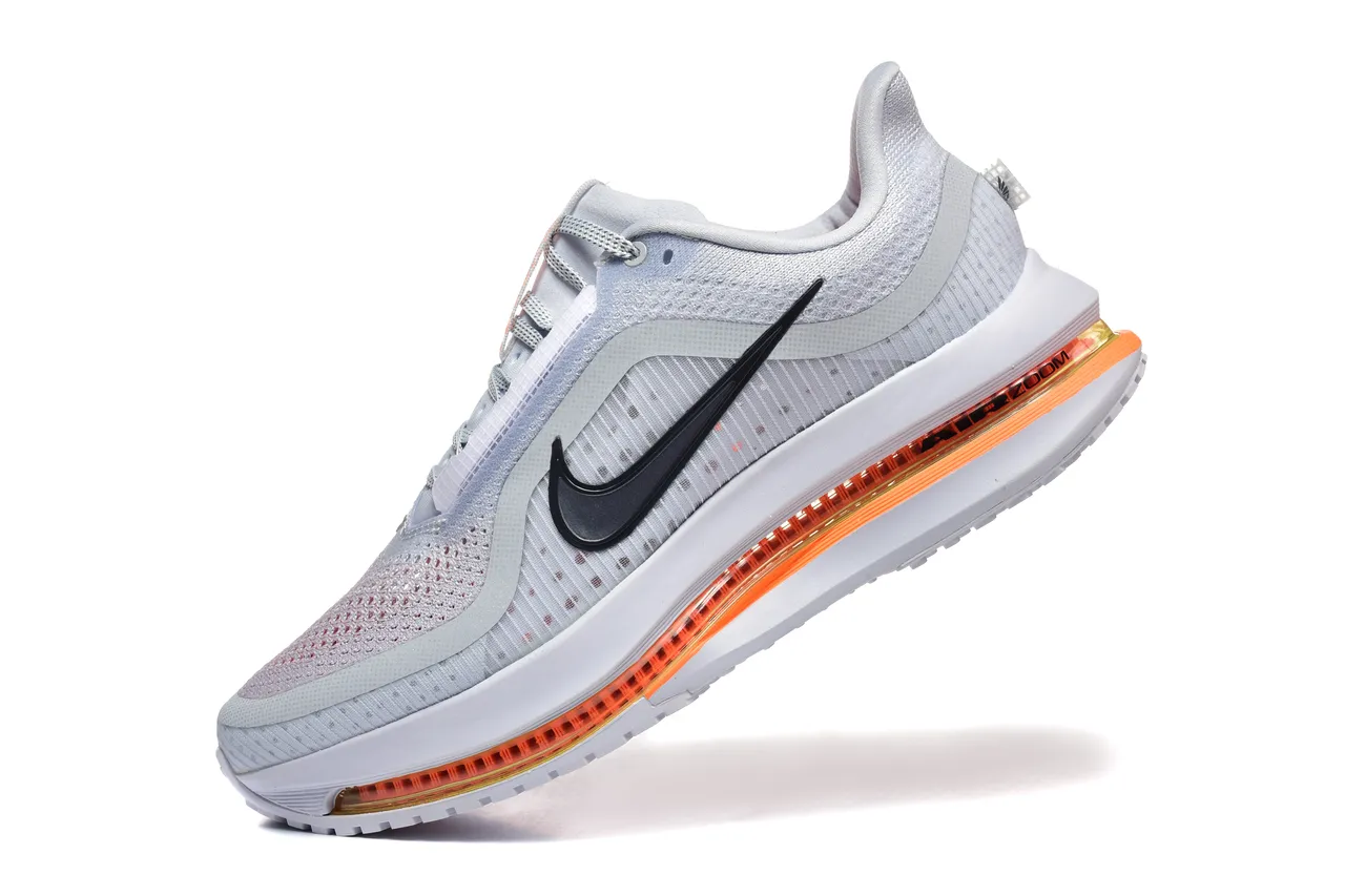 Nike Air Zoom Pegasus Gray Orange Engineered Mesh Upper Full-Length Visible Unit Running Shoes 10