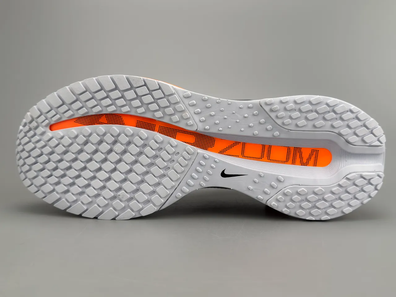 Nike Air Zoom Pegasus Gray Orange Engineered Mesh Upper Full-Length Visible Unit Running Shoes 3