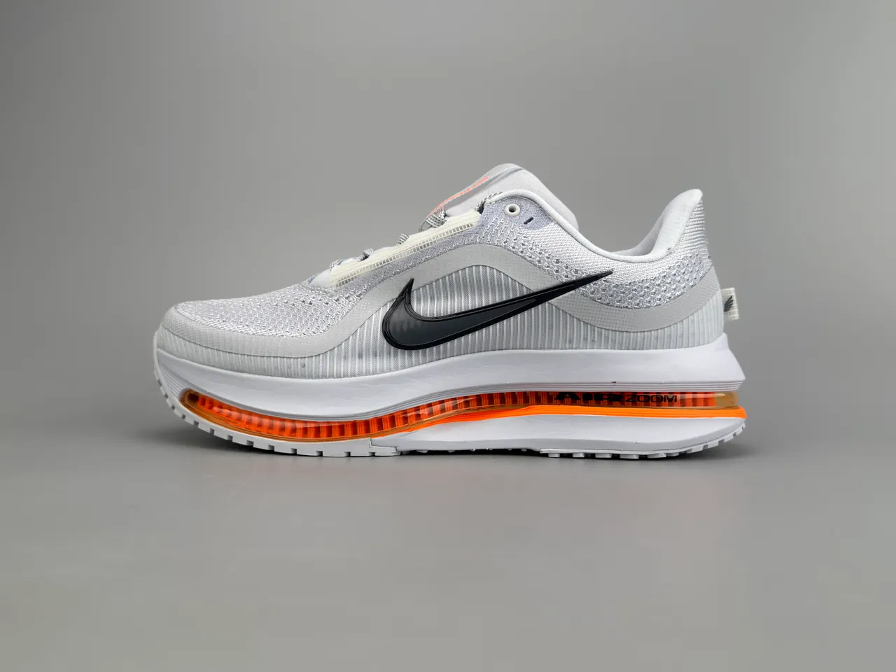 Nike Air Zoom Pegasus Gray Orange Engineered Mesh Upper Full-Length Visible Unit Running Shoes 9
