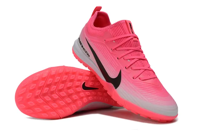 Nike Air Zoom Tênis de futebol com parte superior de malha rosa preto gradiente grama 3
