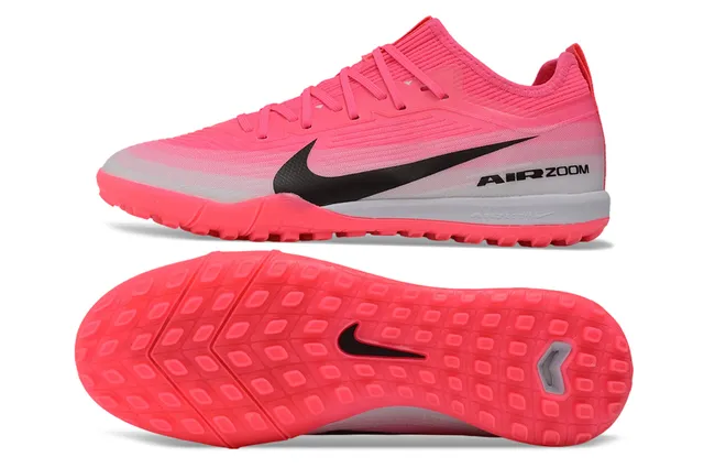 Nike Air Zoom Tênis de futebol com parte superior de malha rosa preto gradiente grama 5