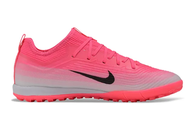 Nike Air Zoom Tênis de futebol com parte superior de malha rosa preto gradiente grama 7
