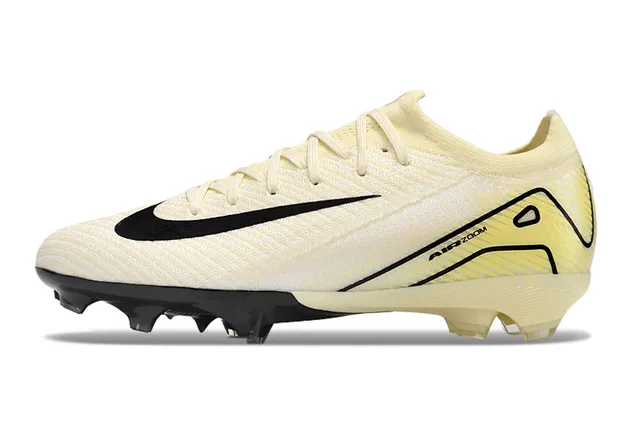 Nike بيج أسود منخفض القطع نسيج علوي Swoosh لمسة أرض صلبة أحذية كرة القدم 7