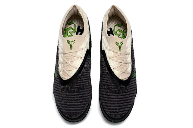 Nike Beige Green Knit Upper Synthetic Cage Overlay Turf Soccer Shoes 2