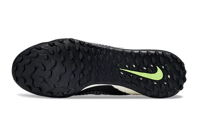 Nike Beige Green Knit Upper Synthetic Cage Overlay Turf Soccer Shoes 6