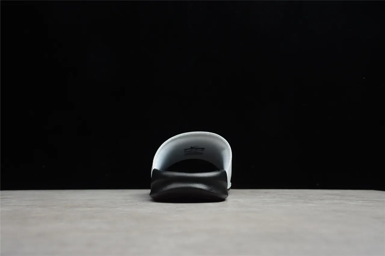 Nike Benassi JDI Black and White Two-Tone Slippers 7