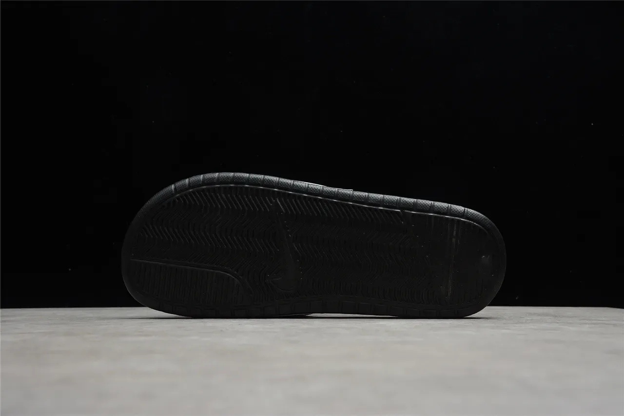 Nike Benassi JDI Black and White Two-Tone Slippers 8
