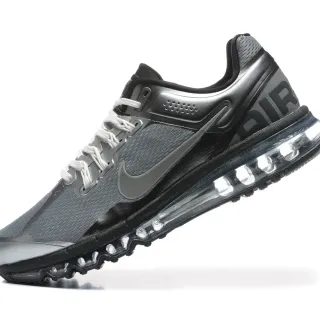 Nike काले ग्रे फुल लेंथ विजिबल एयर कशनिंग मेश एंड सिंथेटिक अपर रनिंग शूज