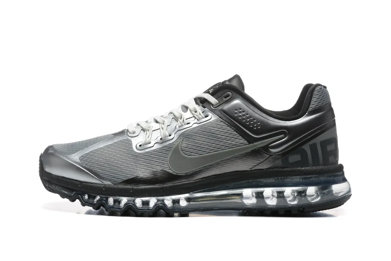 Nike Zapatillas Running Negro y Gris Full-Length Visible Air Cushioning Malla y Sintético 4