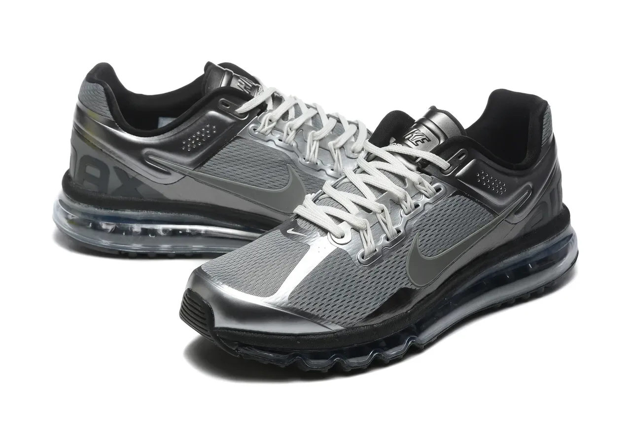 Nike Zapatillas Running Negro y Gris Full-Length Visible Air Cushioning Malla y Sintético 5